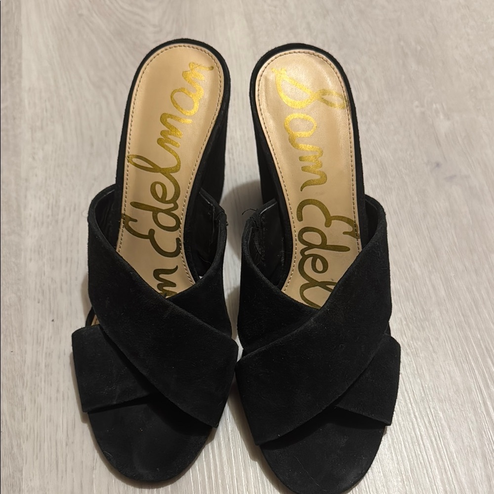 Sam Edelman Black Wedge Sandals